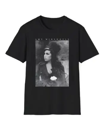 Amy Winehouse Flower Portrait Unisex Softstyle T-Shirt