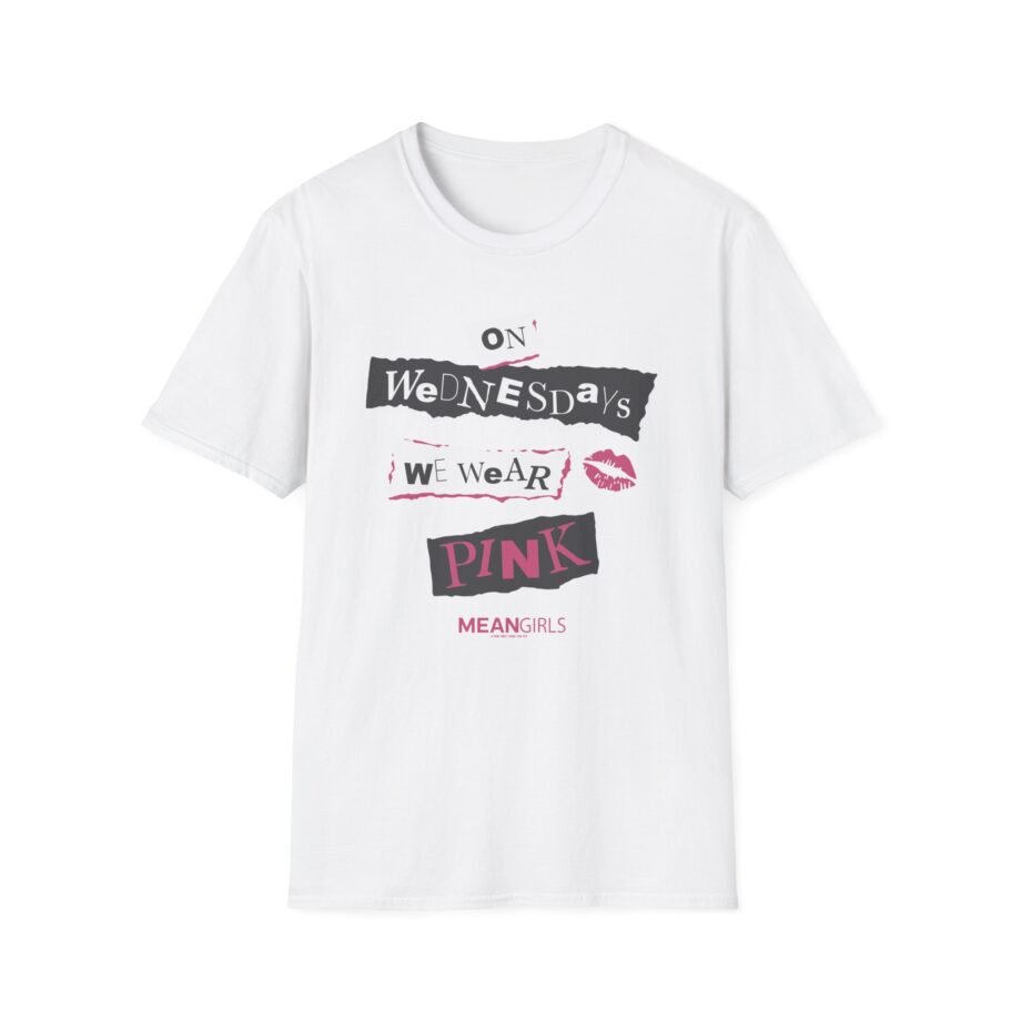 Mean Girls on Wednesdays We Wear Pink Unisex Softstyle T-Shirt