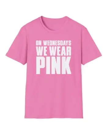 Mean Girls on Wednesdays We Wear Pink Unisex Softstyle T-Shirt